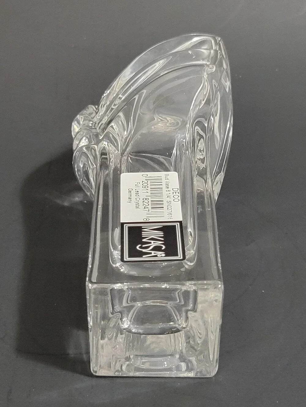 Mikasa Art Deco Bud Vase Full Lead Clear Crystal Germany 6.25